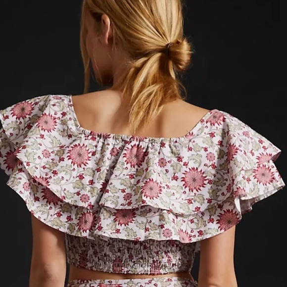 Anthropologie Forever That Girl Floral Ruffled Wrap Skirt Set Sz M NEW - Picture 2 of 7